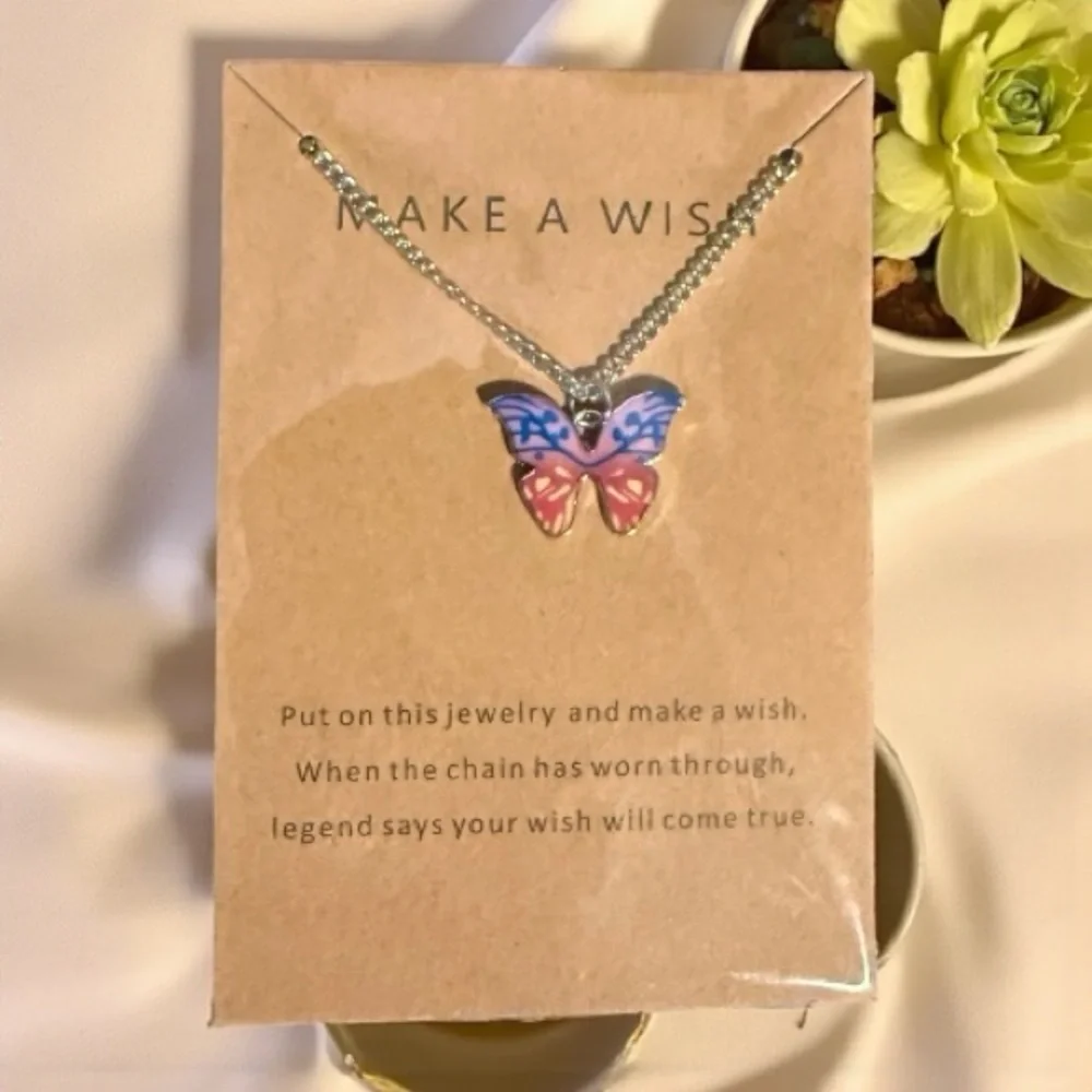 Make A Wish Butterfly Necklace - Picture 2 of 2